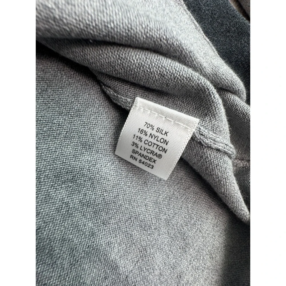 Banana Republic Mens XL Silk Blend V-Neck‎ Colorblock Sweater Grey Black New